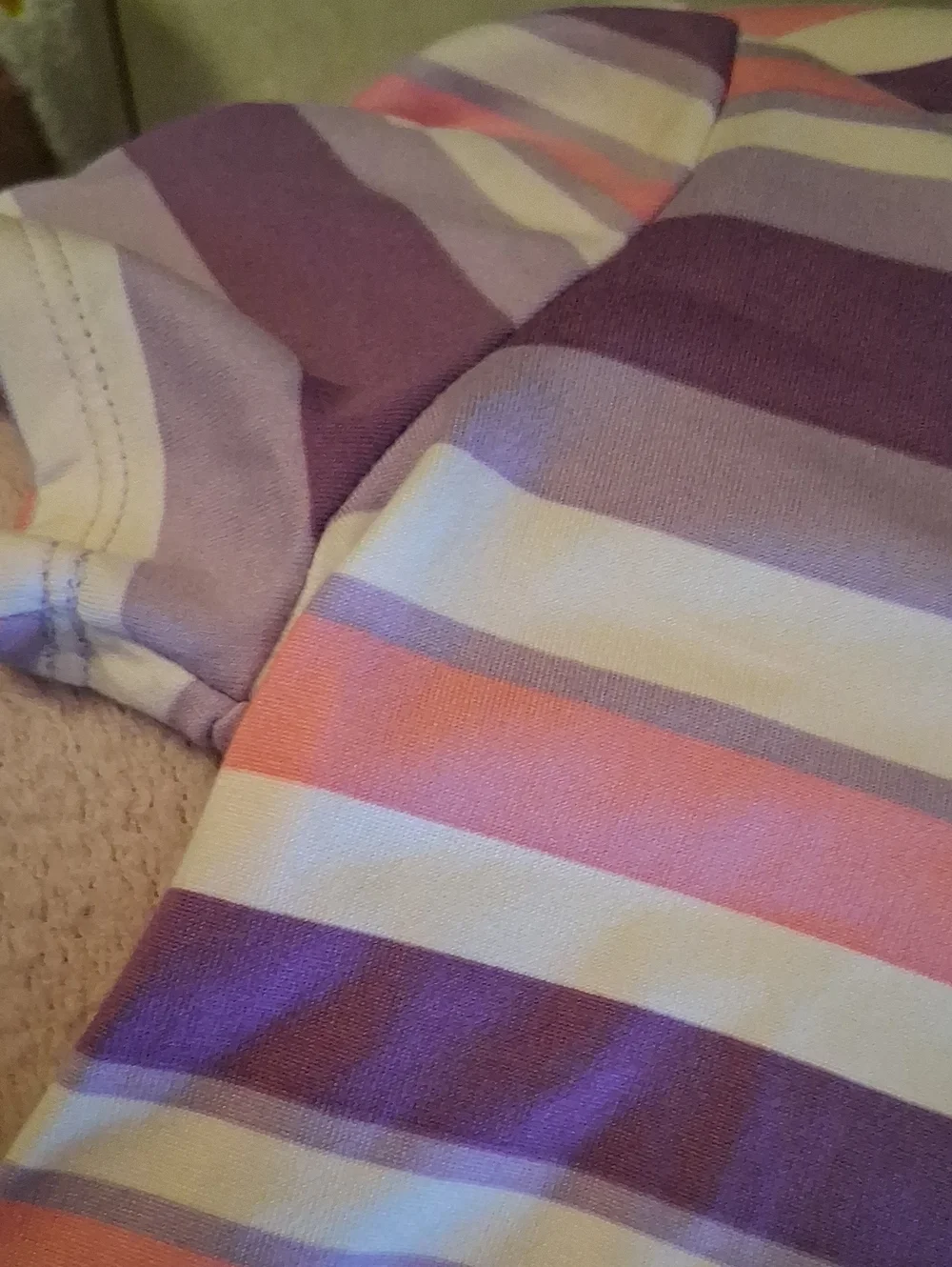 Girls' Purple & Pink Striped Short-Sleeve Dress
